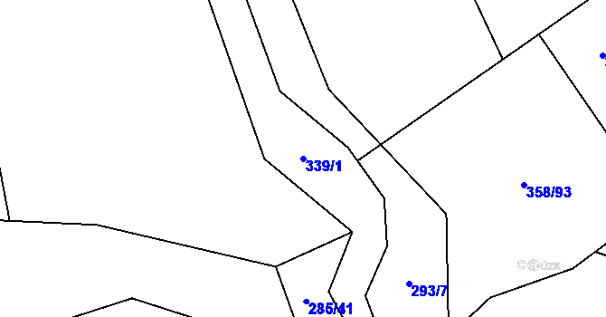 Parcela st. 339/1 v KÚ Mořkov, Katastrální mapa