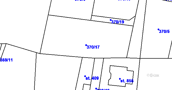 Parcela st. 370/17 v KÚ Mořkov, Katastrální mapa