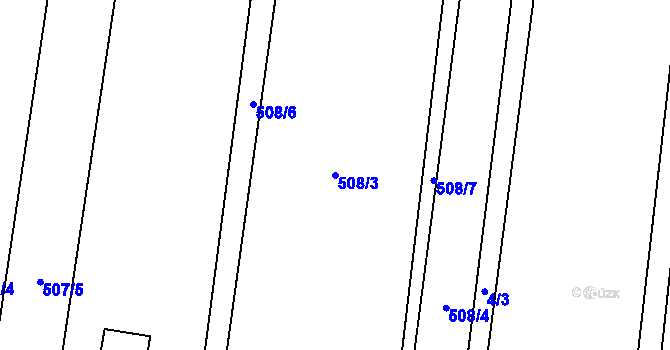 Parcela st. 508/3 v KÚ Mořkov, Katastrální mapa