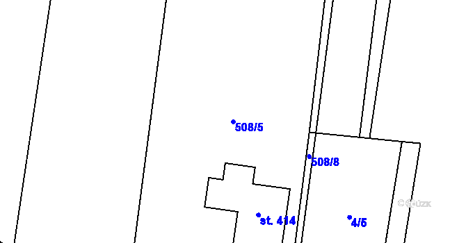 Parcela st. 508/5 v KÚ Mořkov, Katastrální mapa