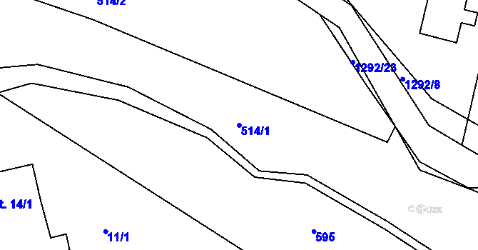 Parcela st. 514/1 v KÚ Mořkov, Katastrální mapa