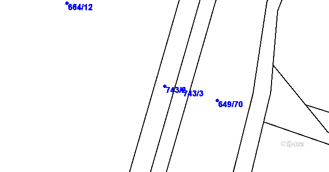 Parcela st. 743/2 v KÚ Mořkov, Katastrální mapa
