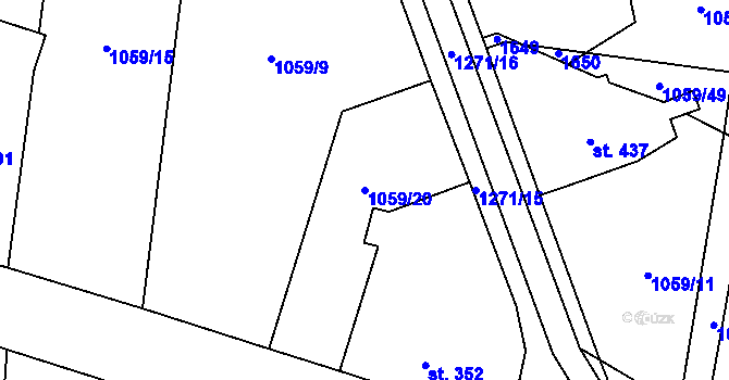 Parcela st. 1059/20 v KÚ Mořkov, Katastrální mapa
