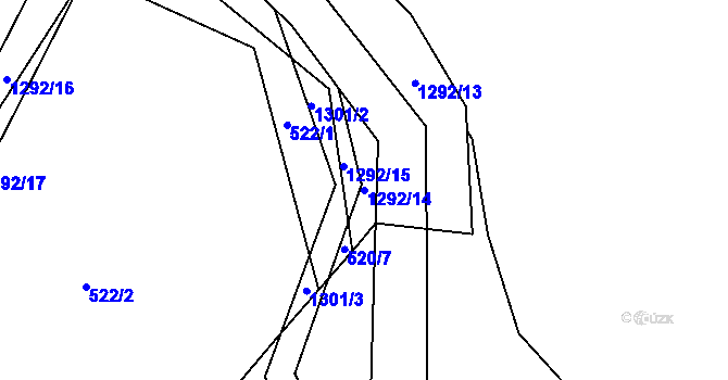 Parcela st. 1292/14 v KÚ Mořkov, Katastrální mapa