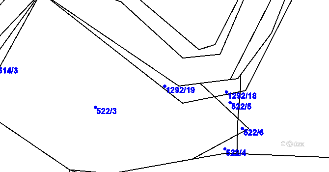 Parcela st. 1292/19 v KÚ Mořkov, Katastrální mapa