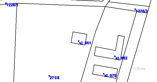 Parcela st. 861 v KÚ Mořkov, Katastrální mapa