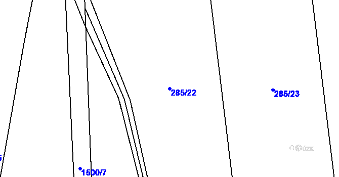 Parcela st. 285/22 v KÚ Mořkov, Katastrální mapa