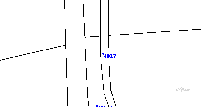 Parcela st. 400/7 v KÚ Mořkov, Katastrální mapa