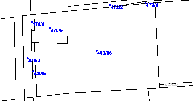 Parcela st. 400/15 v KÚ Mořkov, Katastrální mapa