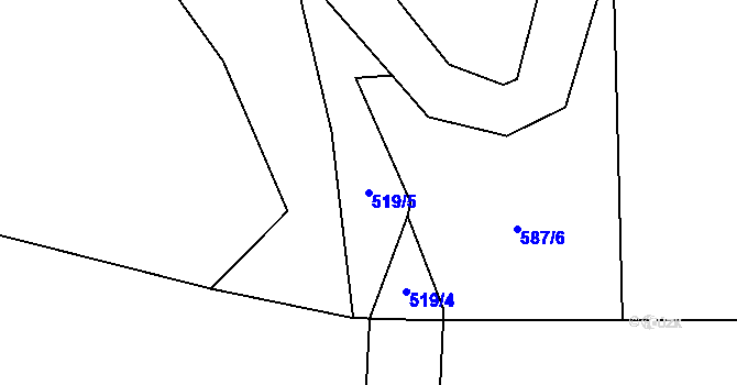 Parcela st. 519/5 v KÚ Mořkov, Katastrální mapa