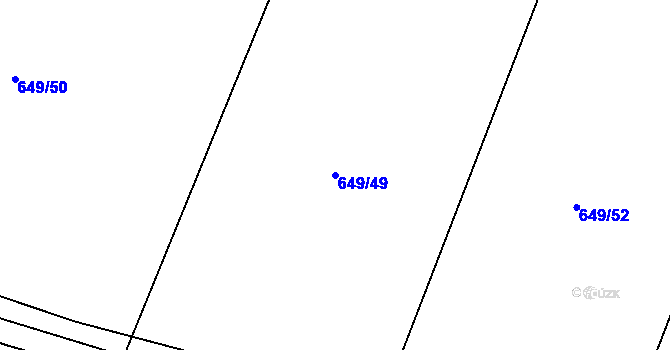 Parcela st. 649/49 v KÚ Mořkov, Katastrální mapa