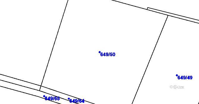 Parcela st. 649/50 v KÚ Mořkov, Katastrální mapa