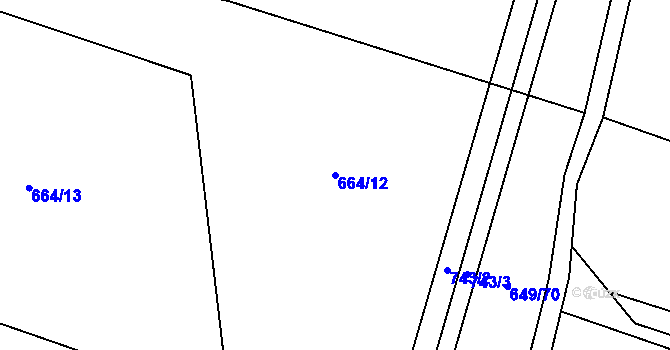 Parcela st. 664/12 v KÚ Mořkov, Katastrální mapa