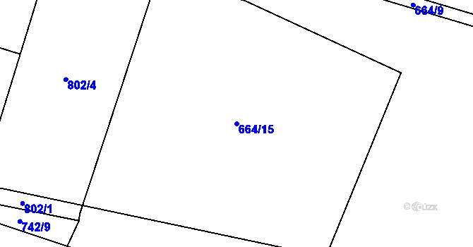 Parcela st. 664/15 v KÚ Mořkov, Katastrální mapa