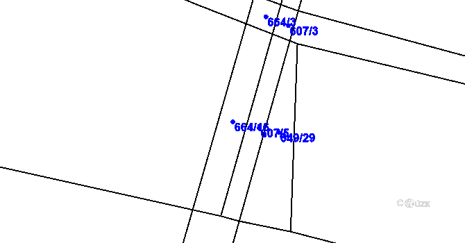 Parcela st. 664/16 v KÚ Mořkov, Katastrální mapa