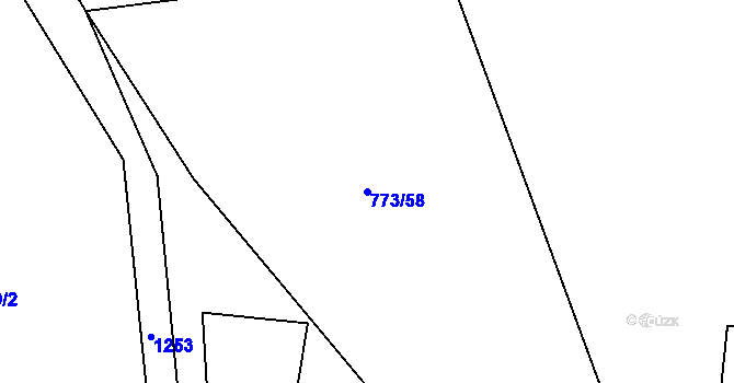 Parcela st. 773/58 v KÚ Mořkov, Katastrální mapa