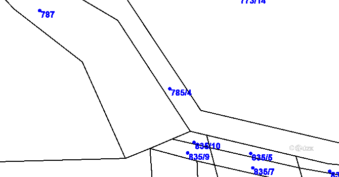 Parcela st. 785/4 v KÚ Mořkov, Katastrální mapa