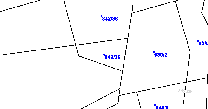 Parcela st. 842/39 v KÚ Mořkov, Katastrální mapa