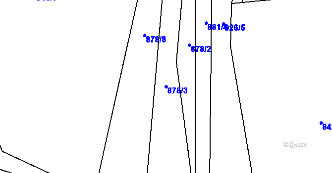 Parcela st. 878/3 v KÚ Mořkov, Katastrální mapa
