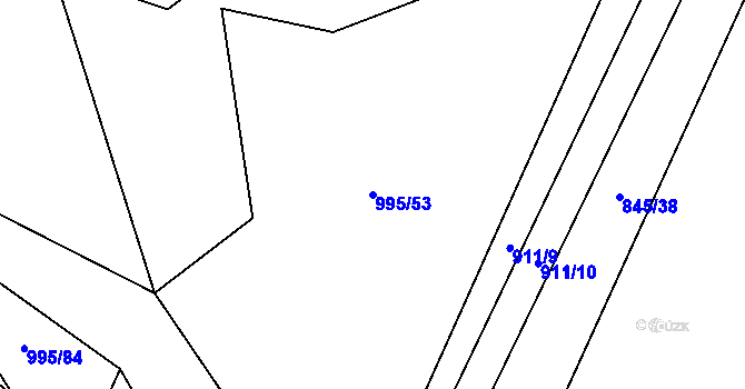 Parcela st. 995/53 v KÚ Mořkov, Katastrální mapa