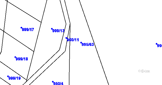 Parcela st. 995/63 v KÚ Mořkov, Katastrální mapa