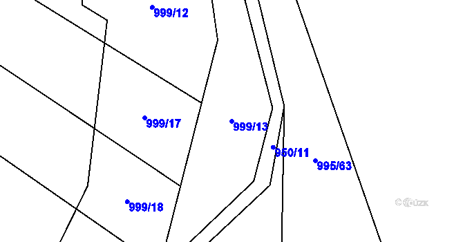 Parcela st. 999/13 v KÚ Mořkov, Katastrální mapa