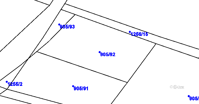 Parcela st. 905/92 v KÚ Mořkov, Katastrální mapa