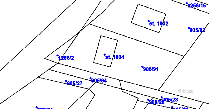 Parcela st. 1004 v KÚ Mořkov, Katastrální mapa
