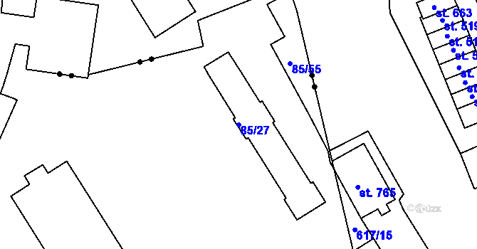 Parcela st. 85/27 v KÚ Most I, Katastrální mapa