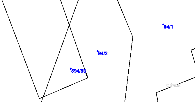 Parcela st. 94/2 v KÚ Most I, Katastrální mapa