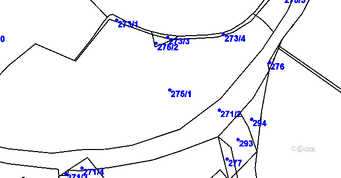 Parcela st. 275 v KÚ Most I, Katastrální mapa