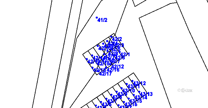 Parcela st. 42/11 v KÚ Most I, Katastrální mapa