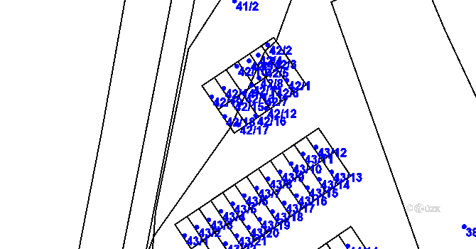 Parcela st. 42/17 v KÚ Most I, Katastrální mapa
