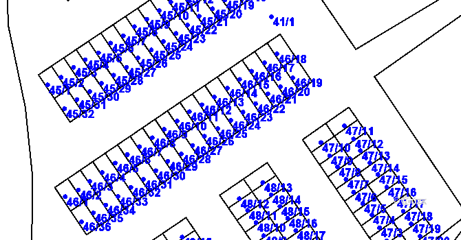 Parcela st. 46/24 v KÚ Most I, Katastrální mapa