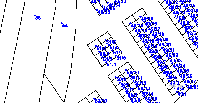 Parcela st. 51/3 v KÚ Most I, Katastrální mapa