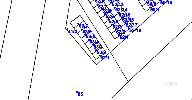 Parcela st. 53/2 v KÚ Most I, Katastrální mapa