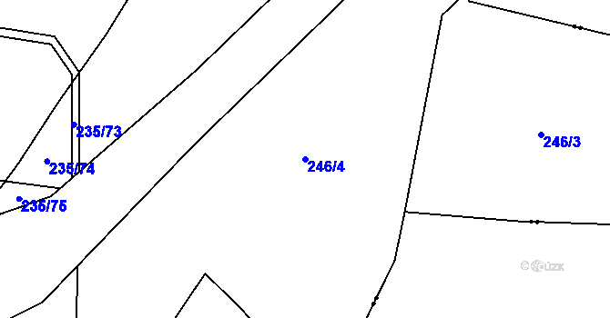 Parcela st. 246/4 v KÚ Most I, Katastrální mapa