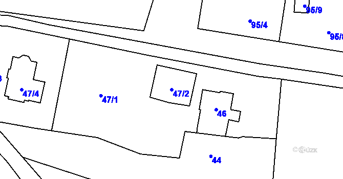 Parcela st. 47/2 v KÚ Most II, Katastrální mapa