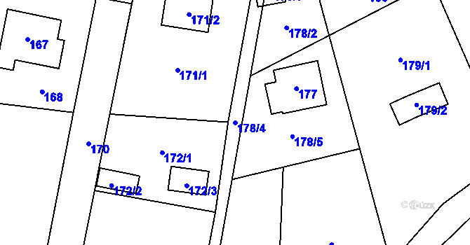 Parcela st. 178/4 v KÚ Most II, Katastrální mapa