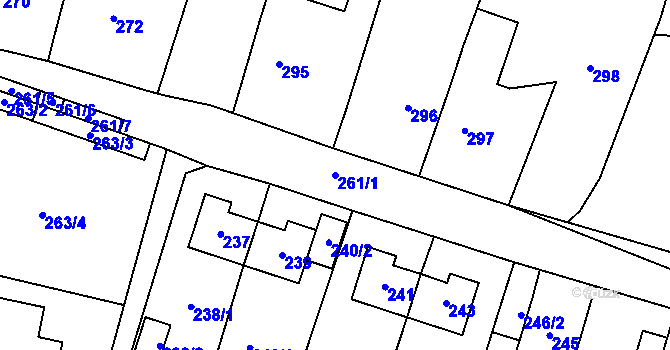 Parcela st. 261/1 v KÚ Most II, Katastrální mapa
