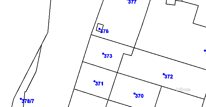 Parcela st. 373 v KÚ Most II, Katastrální mapa