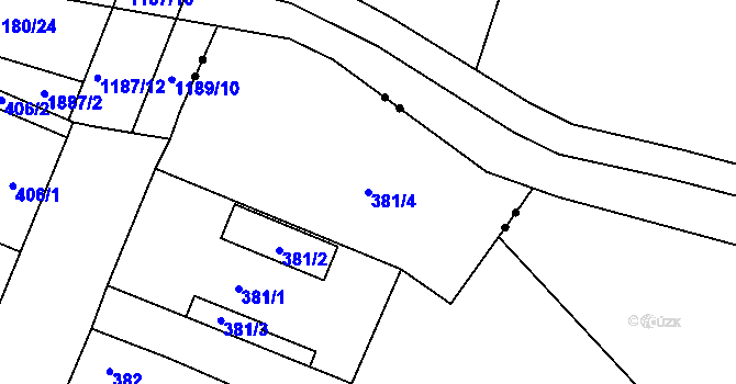Parcela st. 381/4 v KÚ Most II, Katastrální mapa