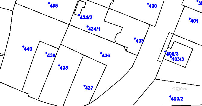 Parcela st. 436 v KÚ Most II, Katastrální mapa