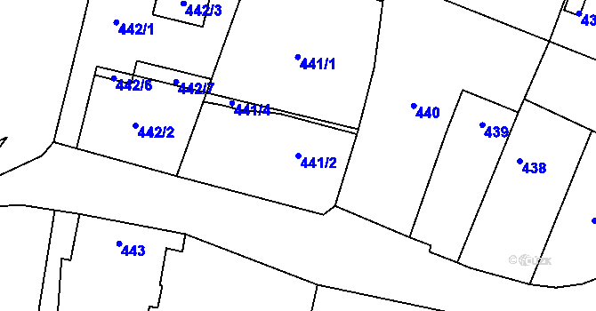 Parcela st. 441/2 v KÚ Most II, Katastrální mapa
