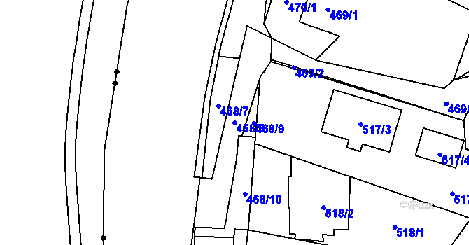 Parcela st. 468/6 v KÚ Most II, Katastrální mapa