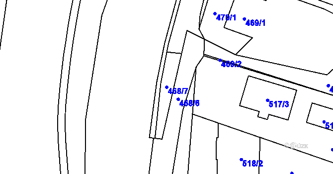 Parcela st. 468/7 v KÚ Most II, Katastrální mapa