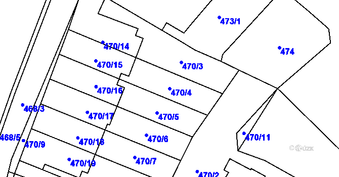 Parcela st. 470/4 v KÚ Most II, Katastrální mapa