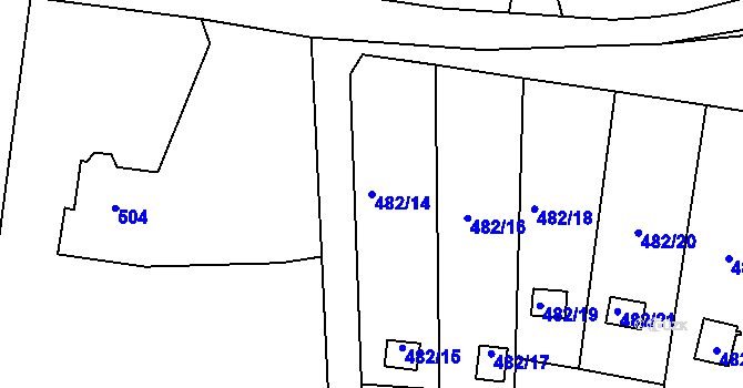 Parcela st. 482/14 v KÚ Most II, Katastrální mapa