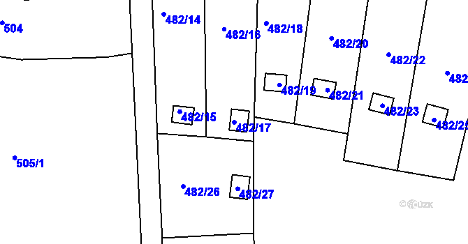 Parcela st. 482/17 v KÚ Most II, Katastrální mapa