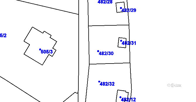 Parcela st. 482/30 v KÚ Most II, Katastrální mapa